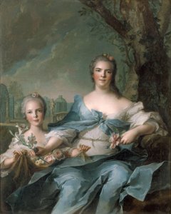 La duchesse de Parme et de Plaisance, Louise Élisabeth de France, et sa fille, la princesse Isabelle de Parme - Jean Marc Nattier